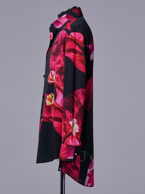�㴰���THE ONENESS�������ͥ�/Eco Decine Bougainveallea ALOHA Shirt/Black