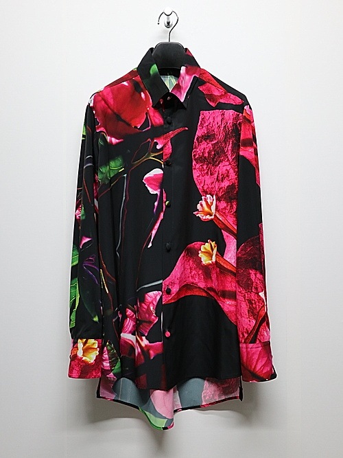 �㴰���THE ONENESS�������ͥ�/Eco Decine Bougainveallea ALOHA Shirt/Black