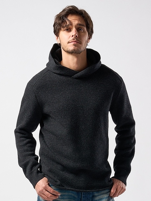 wjk֥른/back pile hoodie/black