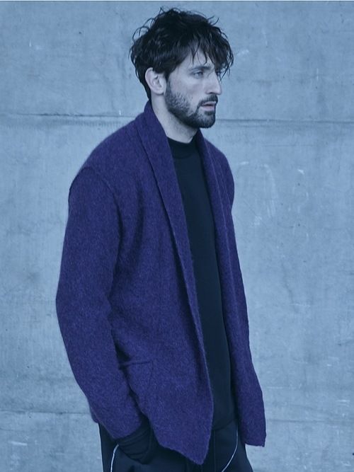 RIPVANWINKLEåץ󥦥󥯥/7GGإ㡼 MOHAIR SOLID REVER CARDE/BLACK