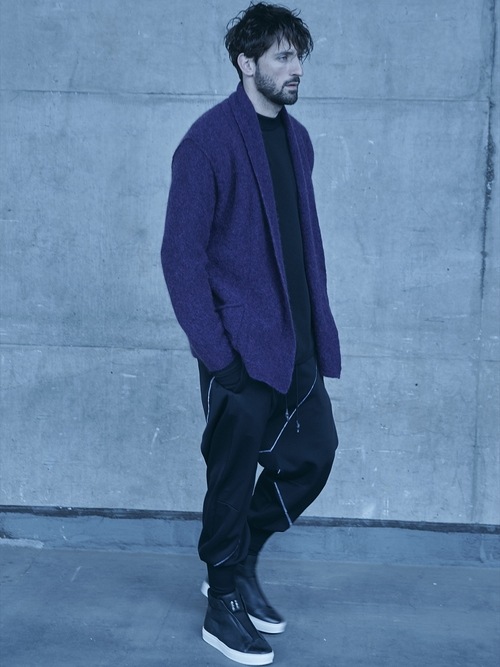 RIPVANWINKLEåץ󥦥󥯥/7GGإ㡼 MOHAIR SOLID REVER CARDE/BLACK