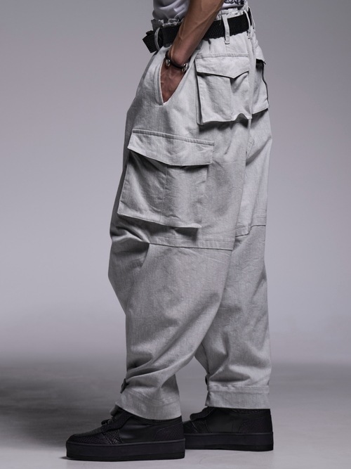 (ͽ���ʡ�4��5������ͽ��/kiryuyrik������奦����奦/Denim Cargo Pants/Gray