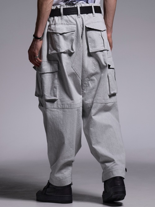 (ͽ���ʡ�4��5������ͽ��/kiryuyrik������奦����奦/Denim Cargo Pants/Gray