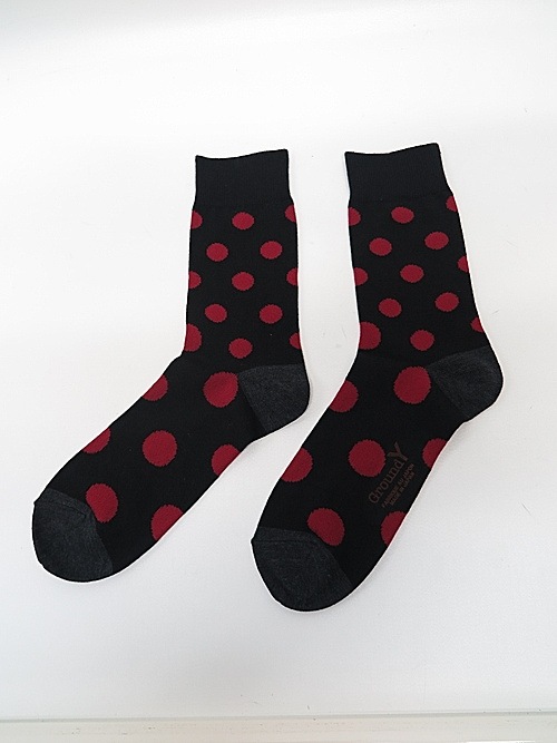 SALE30%OFF/Ground Y饦ɥ磻/Cotton Crayonhouse Dot socks/RED.