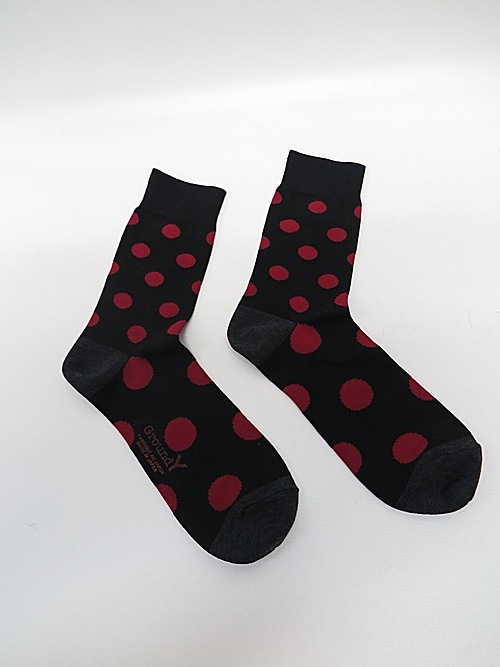 SALE30%OFF/Ground Y饦ɥ磻/Cotton Crayonhouse Dot socks/RED.