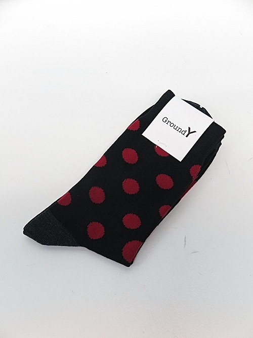 SALE30%OFF/Ground Y饦ɥ磻/Cotton Crayonhouse Dot socks/RED.