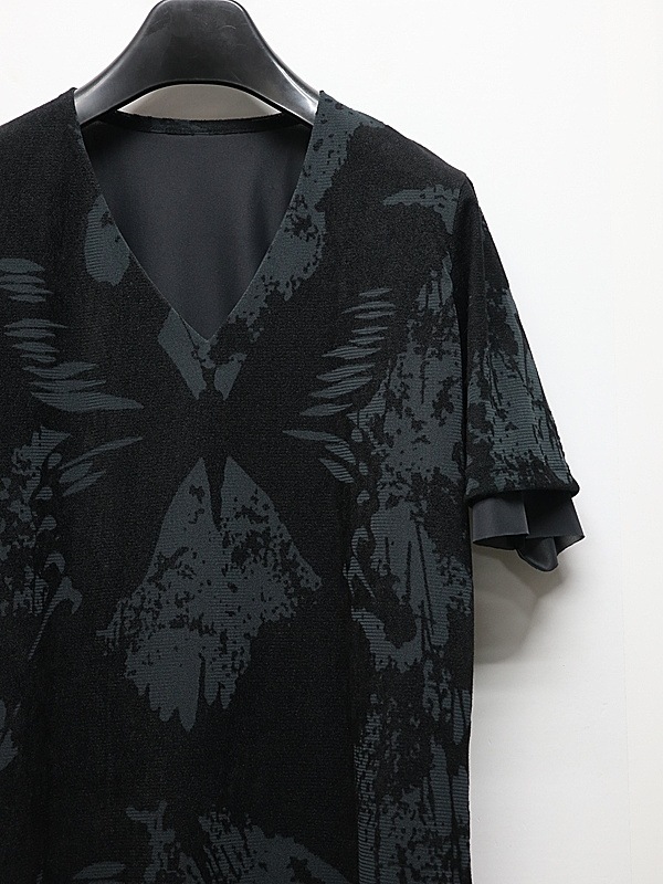 (ͽ���ʡ�8������9������ͽ��/kiryuyrik������奦����奦/Opal Mesh Layered T-Shirt/BlackBlack