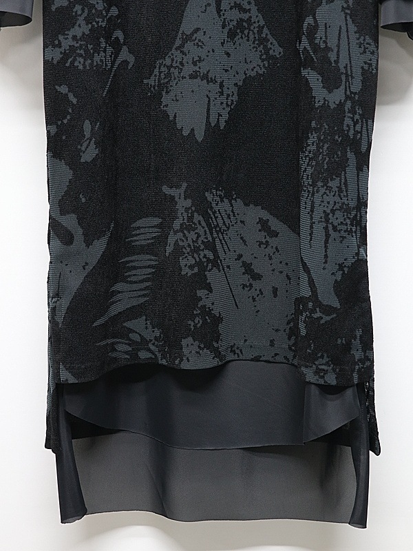 (ͽ���ʡ�8������9������ͽ��/kiryuyrik������奦����奦/Opal Mesh Layered T-Shirt/BlackBlack