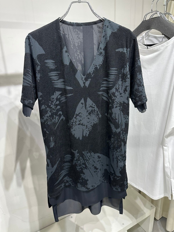 (ͽ���ʡ�8������9������ͽ��/kiryuyrik������奦����奦/Opal Mesh Layered T-Shirt/BlackBlack