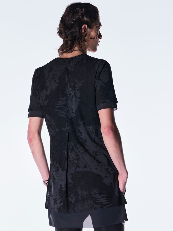 (ͽ���ʡ�8������9������ͽ��/kiryuyrik������奦����奦/Opal Mesh Layered T-Shirt/BlackBlack