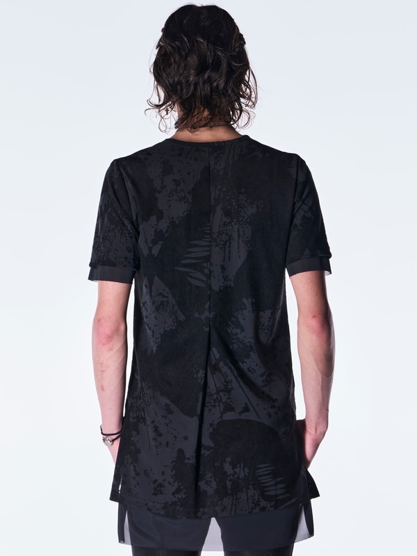 (ͽ���ʡ�8������9������ͽ��/kiryuyrik������奦����奦/Opal Mesh Layered T-Shirt/BlackBlack