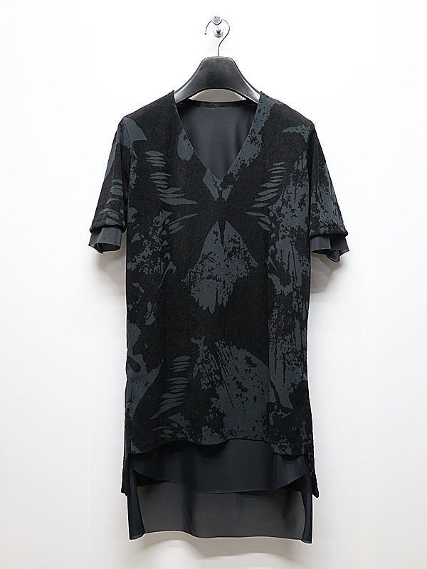 (ͽ���ʡ�8������9������ͽ��/kiryuyrik������奦����奦/Opal Mesh Layered T-Shirt/BlackBlack