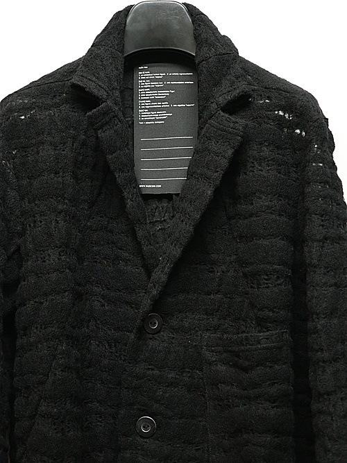 nude:masahiko maruyama ̡:ޥҥޥ/Wool/Nylon Jaquard (Milling Finish) CARDIGAN/Black.