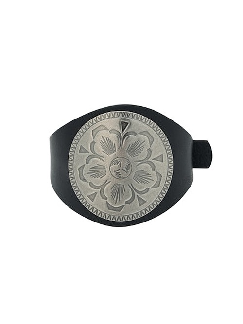Ground Y�����饦��ɥ磻/COW LEATHER CONCHO BANGLE/BLACK