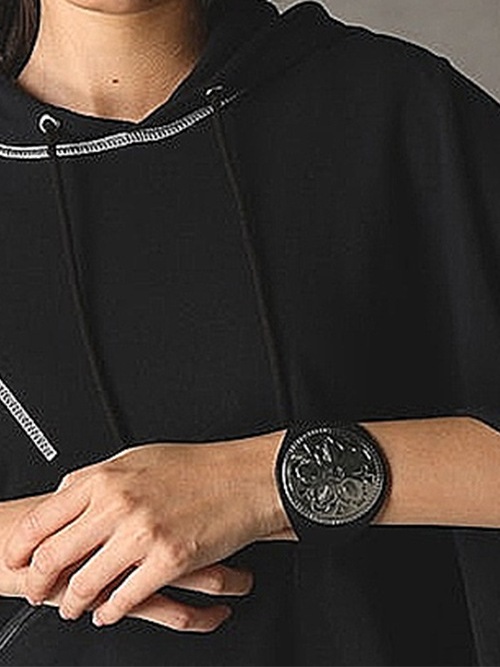 Ground Y�����饦��ɥ磻/COW LEATHER CONCHO BANGLE/BLACK