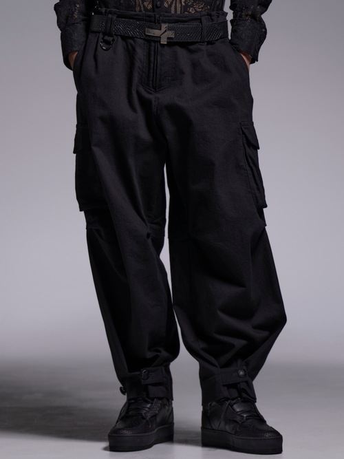 (ͽ���ʡ�4��5������ͽ��/kiryuyrik������奦����奦/Denim Cargo Pants/Black