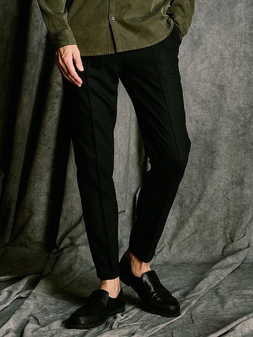 (ͽ���ʡ�9��10������ͽ��/wjk�����֥른��������/comfort pin-tuck slim slacks/black