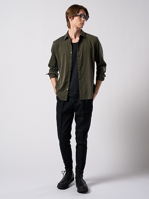 (ͽ���ʡ�9��10������ͽ��/wjk�����֥른��������/comfort pin-tuck slim slacks/black