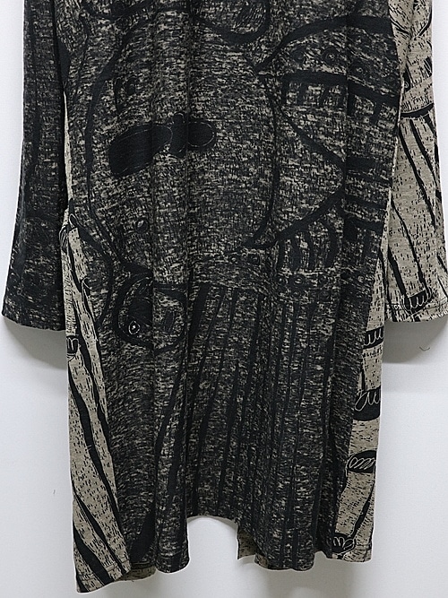 �㴰���nude:masahiko maruyama ���̡���:�ޥ��ҥ��ޥ���/40 Linen Jersey Pigment Print CARDIGAN/Black-Beige