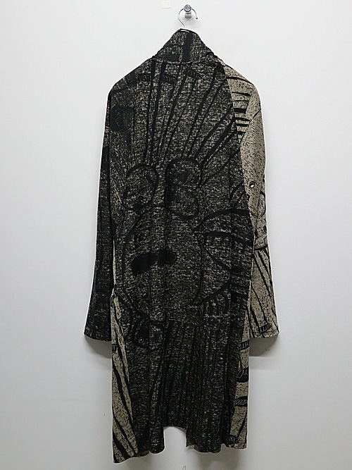 �㴰���nude:masahiko maruyama ���̡���:�ޥ��ҥ��ޥ���/40 Linen Jersey Pigment Print CARDIGAN/Black-Beige