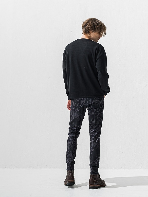 (ͽ���ʡ�1��2������ͽ��/42TH RESOUND CLOTHING���ꥵ����ɥ���������/TIGHT TAPERD CHRIS EASY TUCK PANTS/CROSS BK