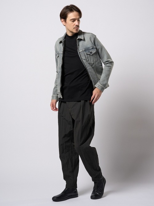 (ͽ���ʡ�3��4������ͽ��/wjk�����֥른��������/luxury cotton mock neck S/S/black