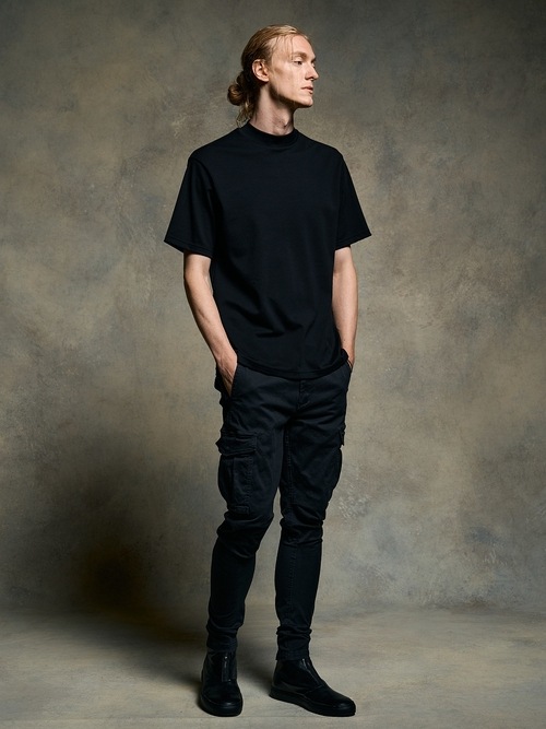 (ͽ���ʡ�3��4������ͽ��/wjk�����֥른��������/luxury cotton mock neck S/S/black