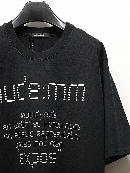 nude:masahiko maruyama ̡:ޥҥޥ/40/2 28GG Jersey SHORT SLEEVE CRACKED PRINT T SHIRT/Black