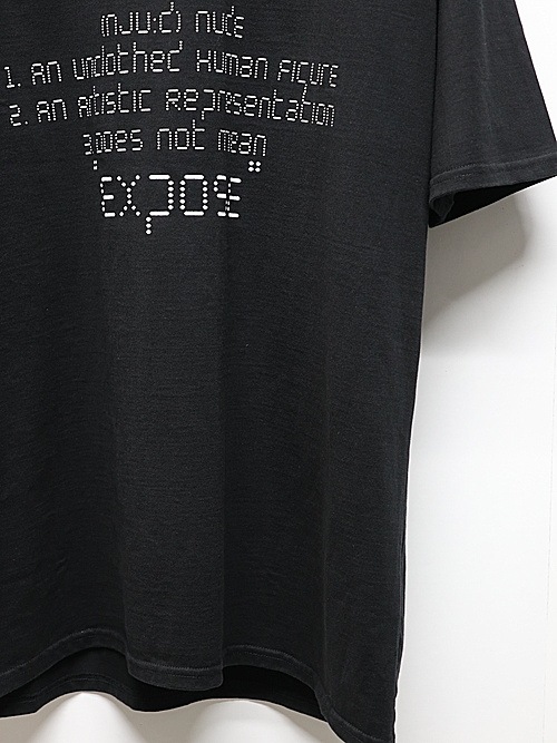 nude:masahiko maruyama ̡:ޥҥޥ/40/2 28GG Jersey SHORT SLEEVE CRACKED PRINT T SHIRT/Black