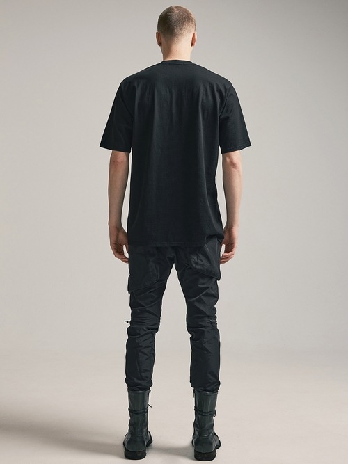 (ͽ)79ͽ/nude:masahiko maruyama ̡:ޥҥޥ/40/2 28GG Jersey SHORT SLEEVE CRACKED PRINT T SHIRT/Black