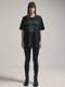 (ͽ)79ͽ/nude:masahiko maruyama ̡:ޥҥޥ/40/2 28GG Jersey SHORT SLEEVE CRACKED PRINT T SHIRT/Black