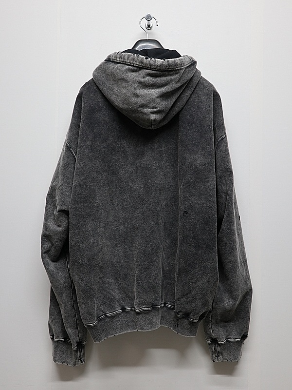 �㴰���Maison MIHARA YASUHIRO���᥾�� �ߥϥ�䥹�ҥ�/French Terry BLEACHED SWEAT PARKA/BLACK