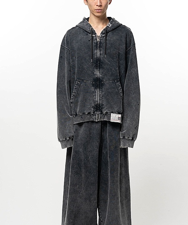 �㴰���Maison MIHARA YASUHIRO���᥾�� �ߥϥ�䥹�ҥ�/French Terry BLEACHED SWEAT PARKA/BLACK