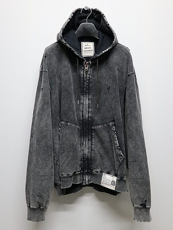 �㴰���Maison MIHARA YASUHIRO���᥾�� �ߥϥ�䥹�ҥ�/French Terry BLEACHED SWEAT PARKA/BLACK