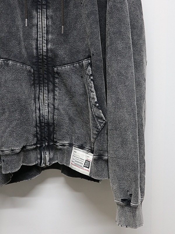 �㴰���Maison MIHARA YASUHIRO���᥾�� �ߥϥ�䥹�ҥ�/French Terry BLEACHED SWEAT PARKA/BLACK