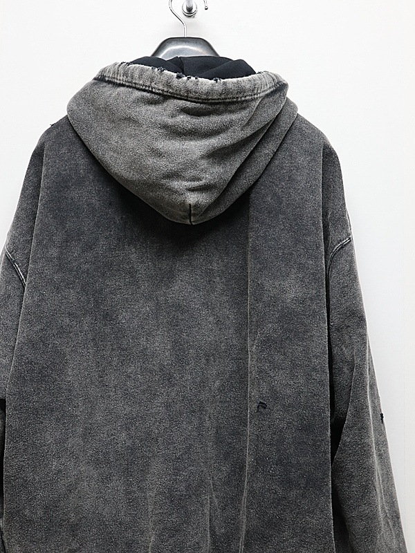�㴰���Maison MIHARA YASUHIRO���᥾�� �ߥϥ�䥹�ҥ�/French Terry BLEACHED SWEAT PARKA/BLACK