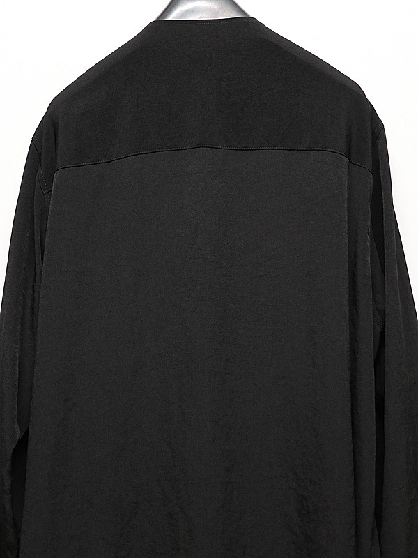 Ground Y�����饦��ɥ磻/TA/PE CREPE DE CHINE+SILICON JERESY FRONT DRAPE T-SHIRT/BLACK