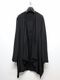 Ground Y�����饦��ɥ磻/TA/PE CREPE DE CHINE+SILICON JERESY FRONT DRAPE T-SHIRT/BLACK