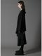 Ground Y�����饦��ɥ磻/TA/PE CREPE DE CHINE+SILICON JERESY FRONT DRAPE T-SHIRT/BLACK