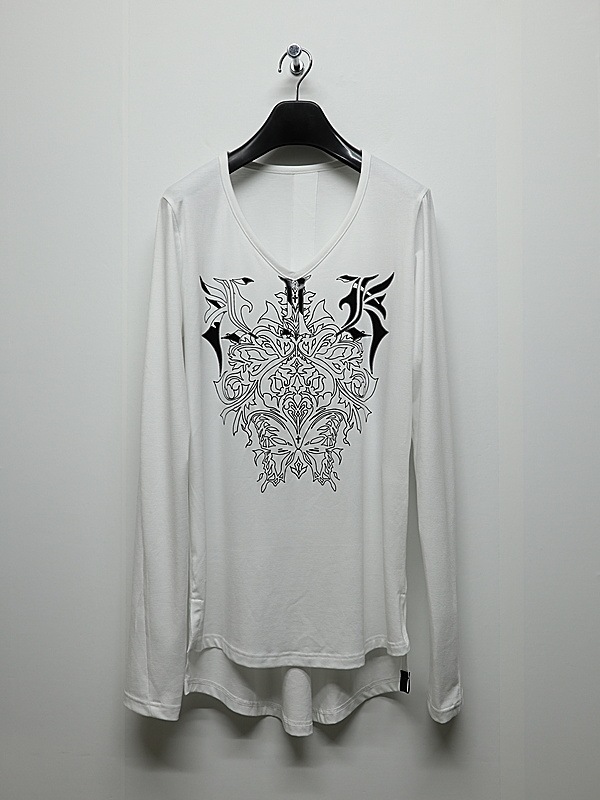 kiryuyrik������奦����奦/BEATENJIKU V Neck T-Shirt/White