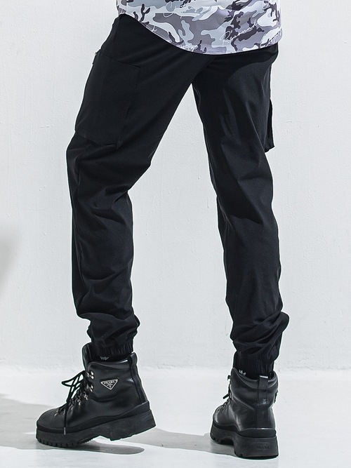 (ͽ���ʡ�6��7������ͽ��/40TH RESOUND CLOTHING���ꥵ����ɥ���������/SEMI LOOSE FIT DAVID NYLON CARGO PANTS/BLACK