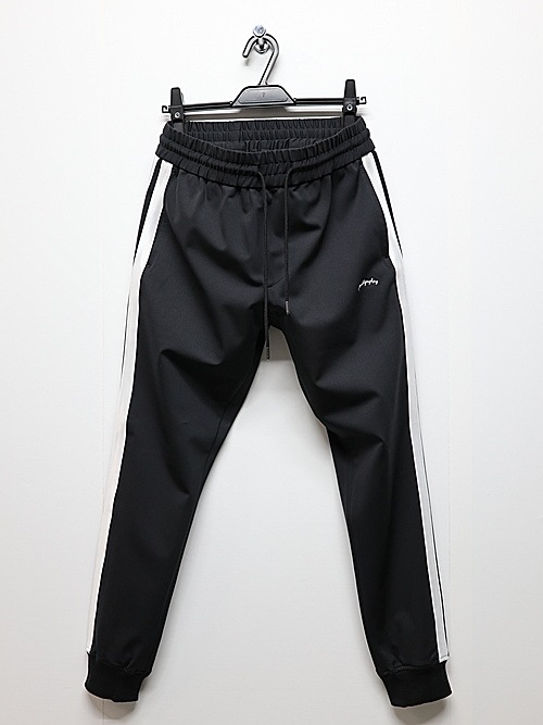 �㴰���wjk�����֥른��������/line track pants/black �� white