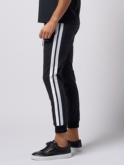 �㴰���wjk�����֥른��������/line track pants/black �� white
