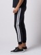 �㴰���wjk�����֥른��������/line track pants/black �� white