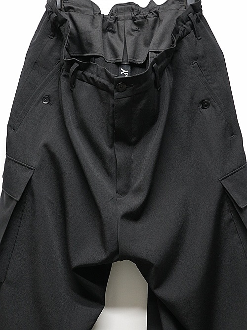 Ground Y饦ɥ磻/W/GABARDINE 3D HALF POCKET PANTS/BLACK.