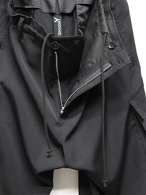 Ground Y饦ɥ磻/W/GABARDINE 3D HALF POCKET PANTS/BLACK.