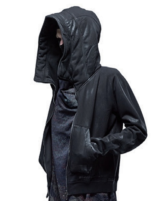 JULIUSꥦ/COTTON SWEAT CUT & SEWN1/BLACK