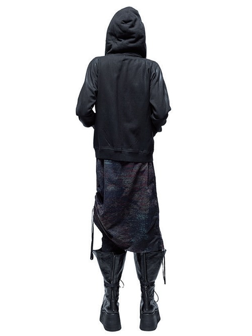 JULIUSꥦ/COTTON SWEAT CUT & SEWN1/BLACK