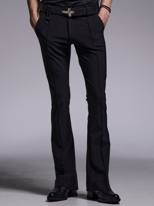 (ͽ���ʡ�4��5������ͽ��/kiryuyrik������奦����奦/High Tension Jersey Flare Skinny Slacks/Black