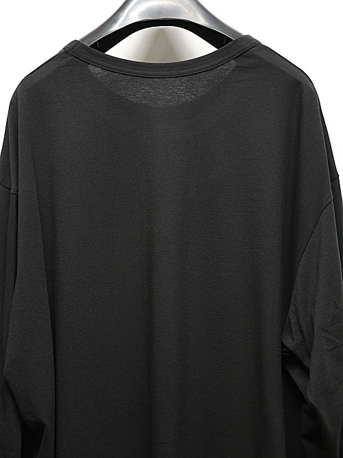 Ground Y饦ɥ磻/SILKETTE JERSEY W/ PAINT PATTERN HEM JUMBO LONG SLEEVED T-SHIRT/BLACKGRAY